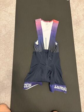 Rapha  Navy and Purple Gradient Cycling Bib One Piece
